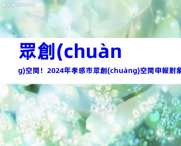 眾創(chuàng)空間！2024年孝感市眾創(chuàng)空間申報對象、要求及注意事項